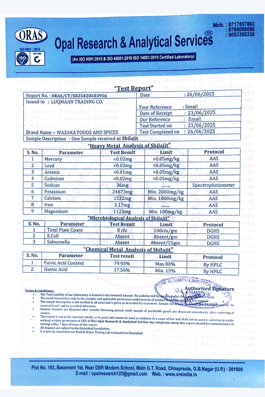 Wazaka Pure Kashmiri Shilajit